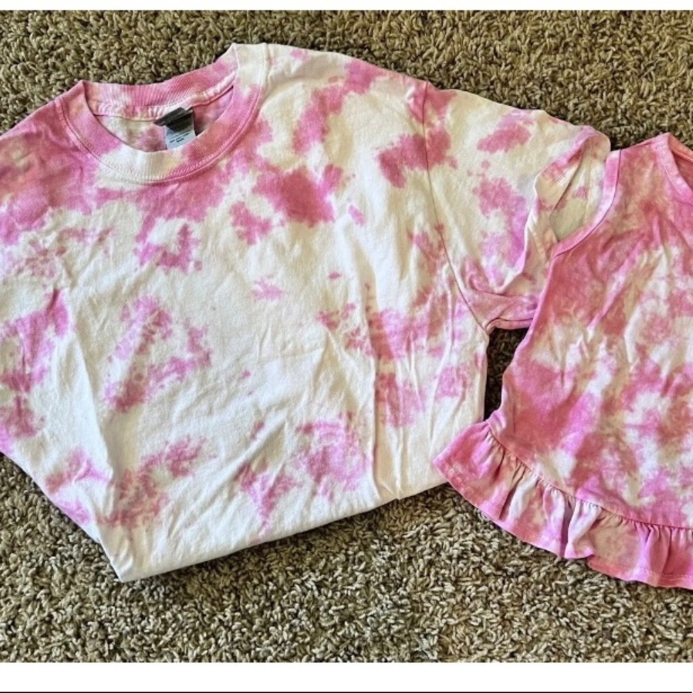Matching Pink Tie Dye T Shirt And Dog/Cat Dress